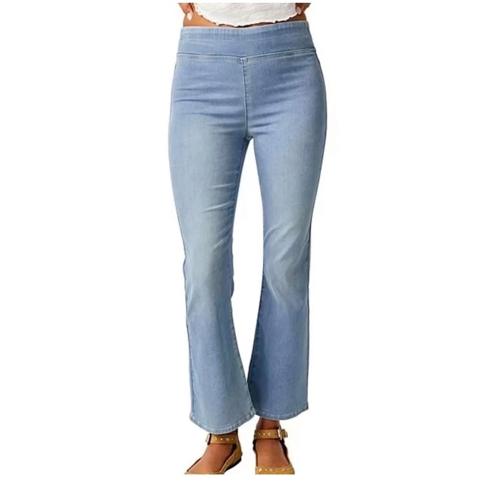 We The Free Free People In My Feelings Mid Rise Crop Boot Jeans Light Wash Small